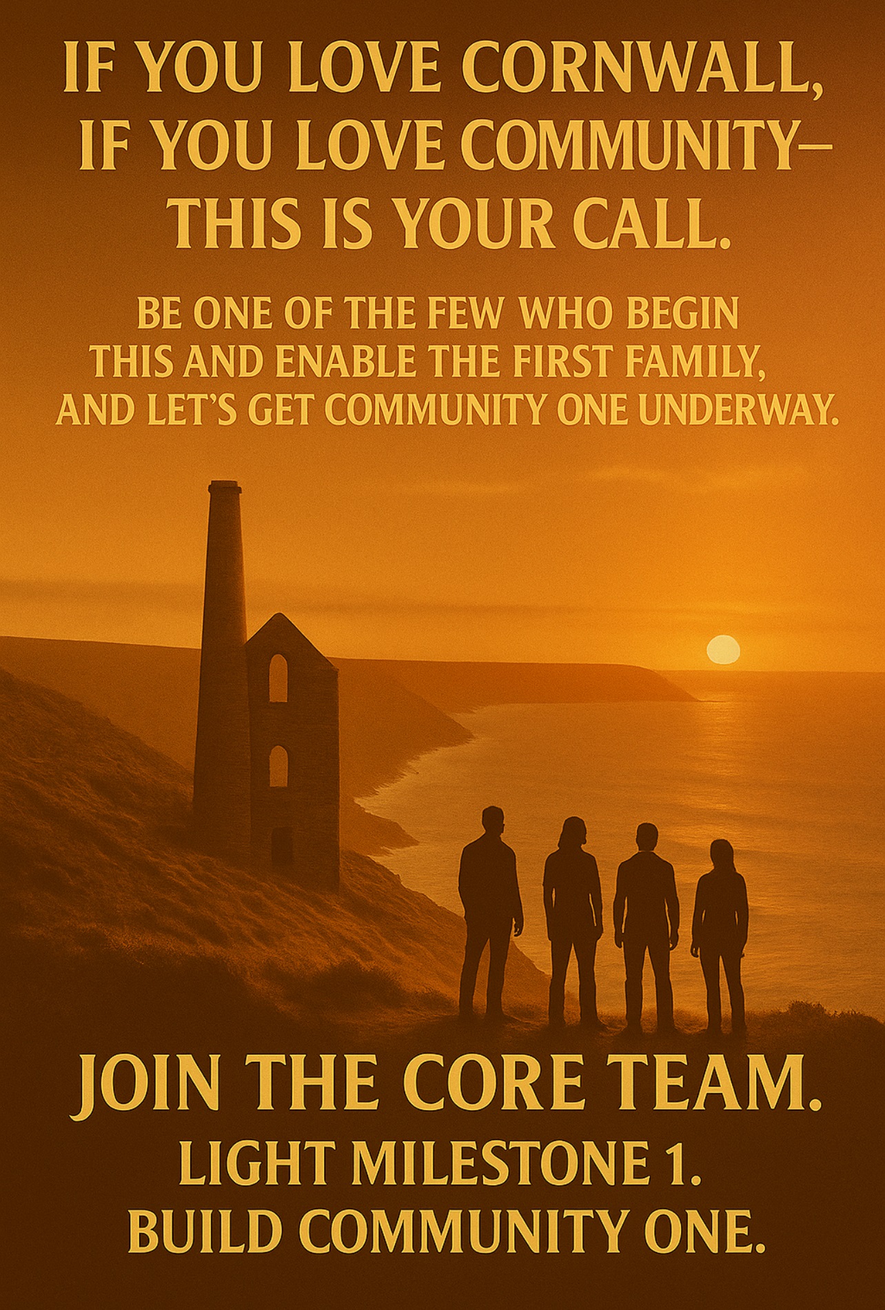 Core Team at sunset near Wheal Coates